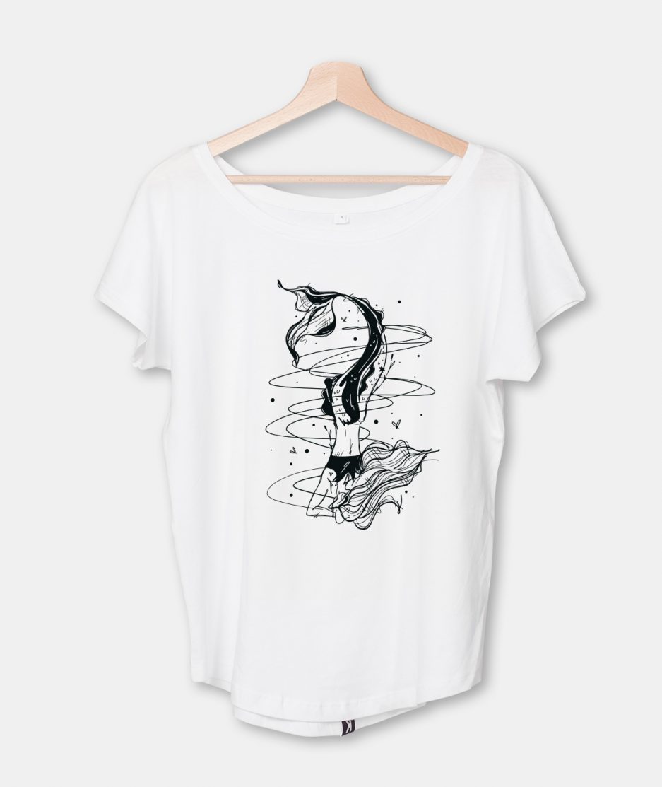 T-Shirt Focused Mermaid, Damen, "Loose Fit"